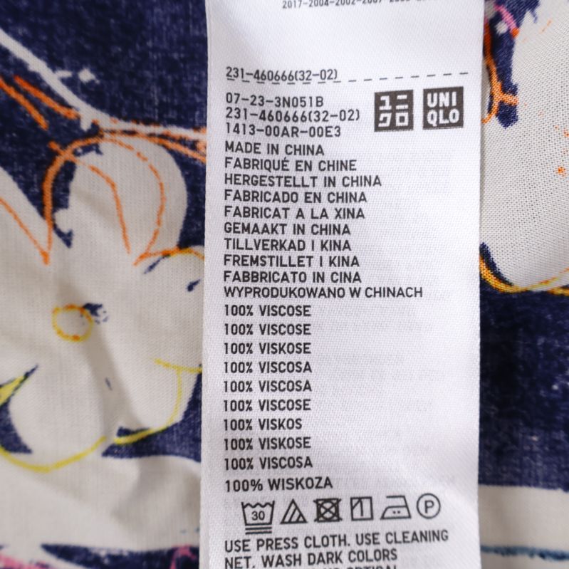 Materialetikett med 100% viskos information