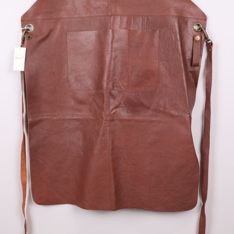 Nedre delen av förklädet i brunt läder