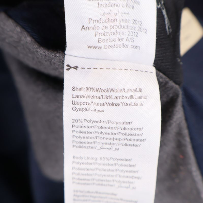 Materialetikett med uppgifter om materialinnehåll