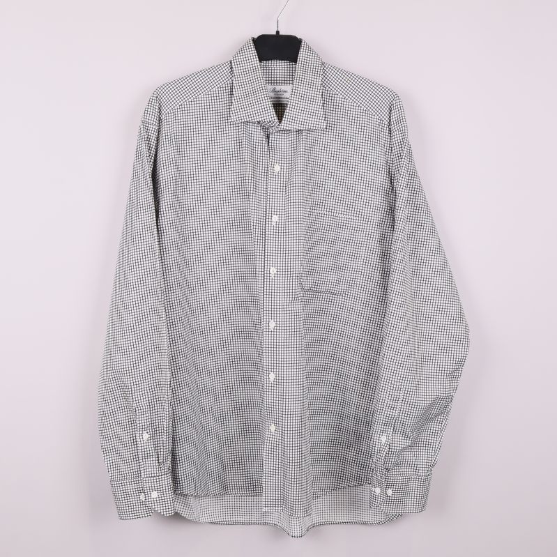 Rutigt skjorta med lång ärm, framifrån