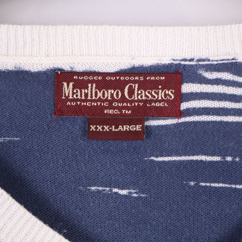 Närbild på etikett med märket Marlboro Classics och storlek XXX-Large