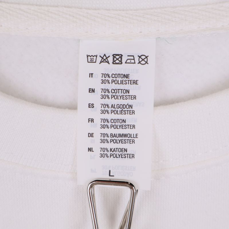 Tvättlapp med materialinfo 70% bomull 30% polyester