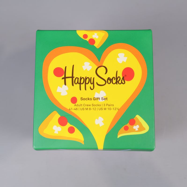 Lock till Happy Socks ask med stort pizzahjärta och logga