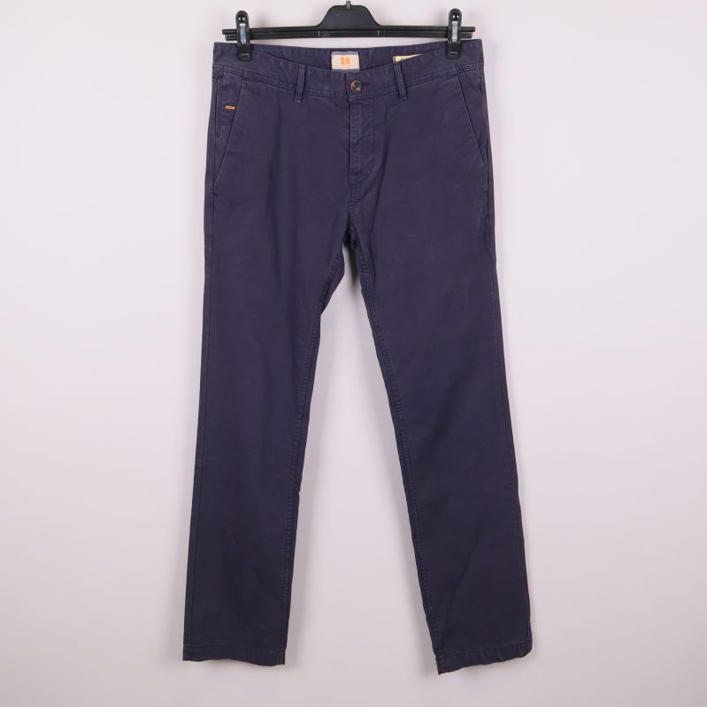 Mörkblå slim fit byxor, framsida