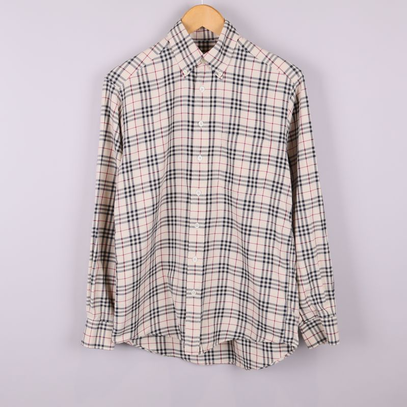 Rutig långärmad skjorta 