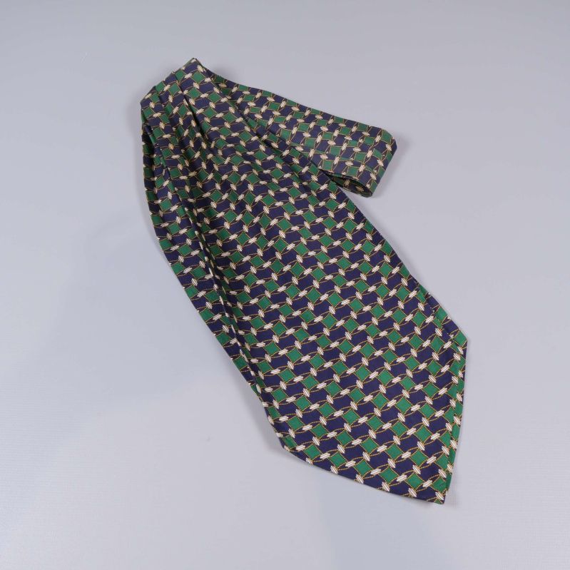 Slips i grönt, blått och gult med geometriskt tryck
