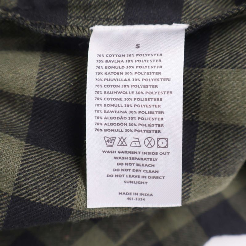 Materiallapp för pyjamasbyxor med materialprocent