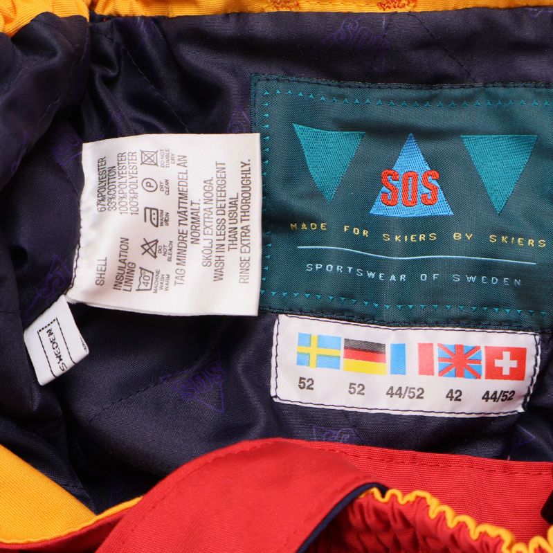 Storleksetikett och märkeslapp från SOS
