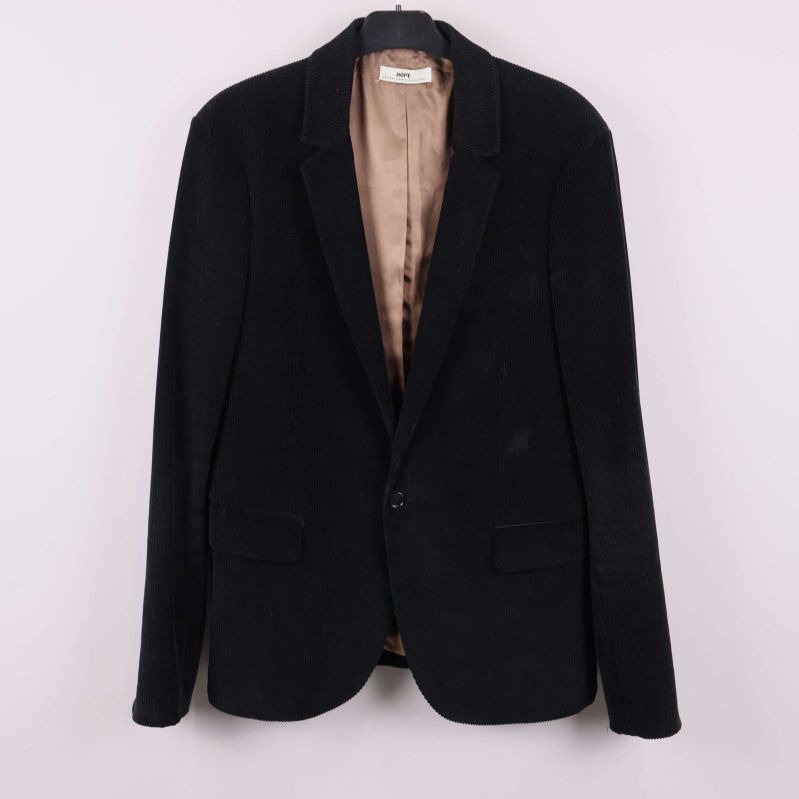 Svart manchesterkavaj med beige foder 