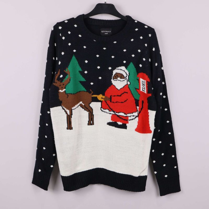 Jultröja med tomte och ren framifrån