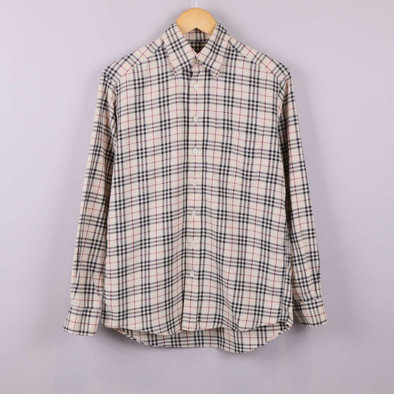 Rutig långärmad skjorta 