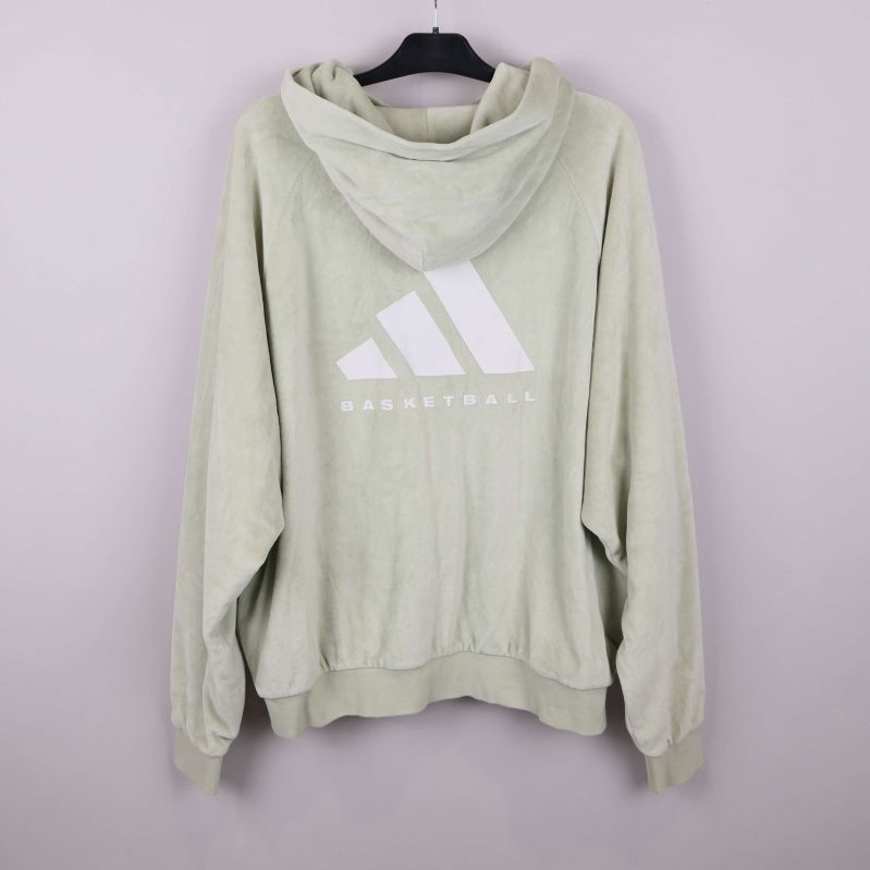 Hoodie med stor vit logotyp på ryggen