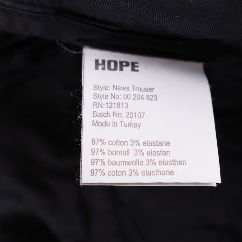 Materiallapp med 97 procent bomull och 3 procent elastan