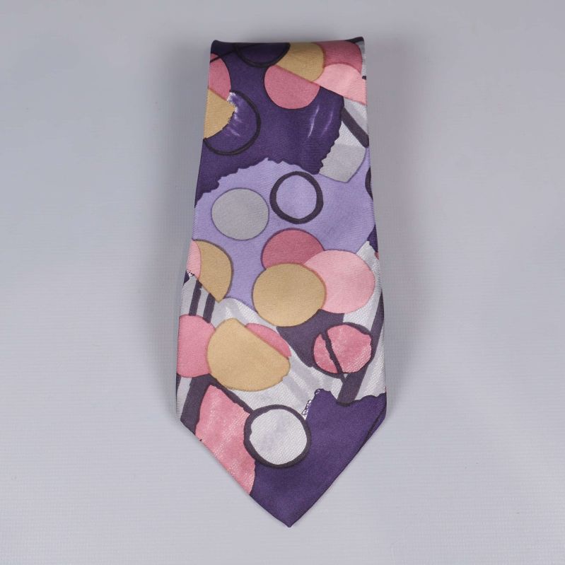 Slips med cirkelmönster i lila, rosa och gult