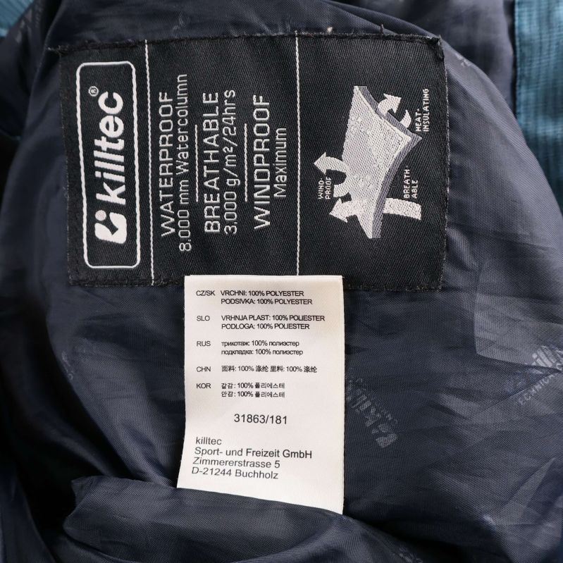 Inneretikett med materialangivelse och Killtec-logga