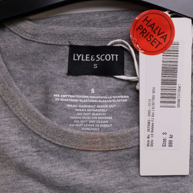 Närbild av etikett och innerlabel med materialinformation