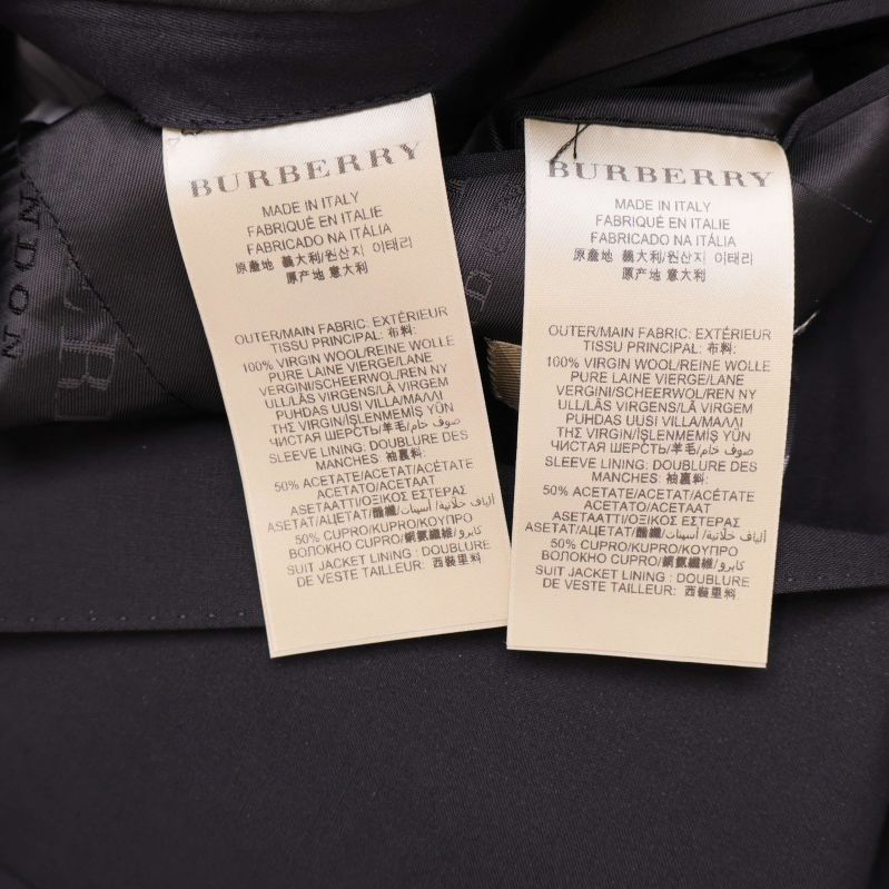 Materialetikett i kostym från Burberry London