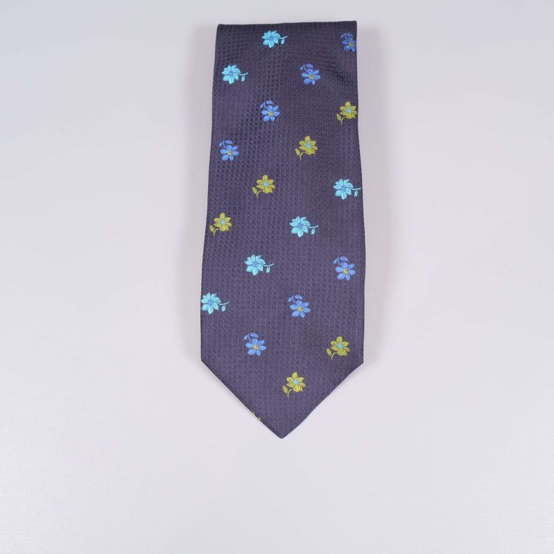 Slips med blå och gröna små blommor framifrån