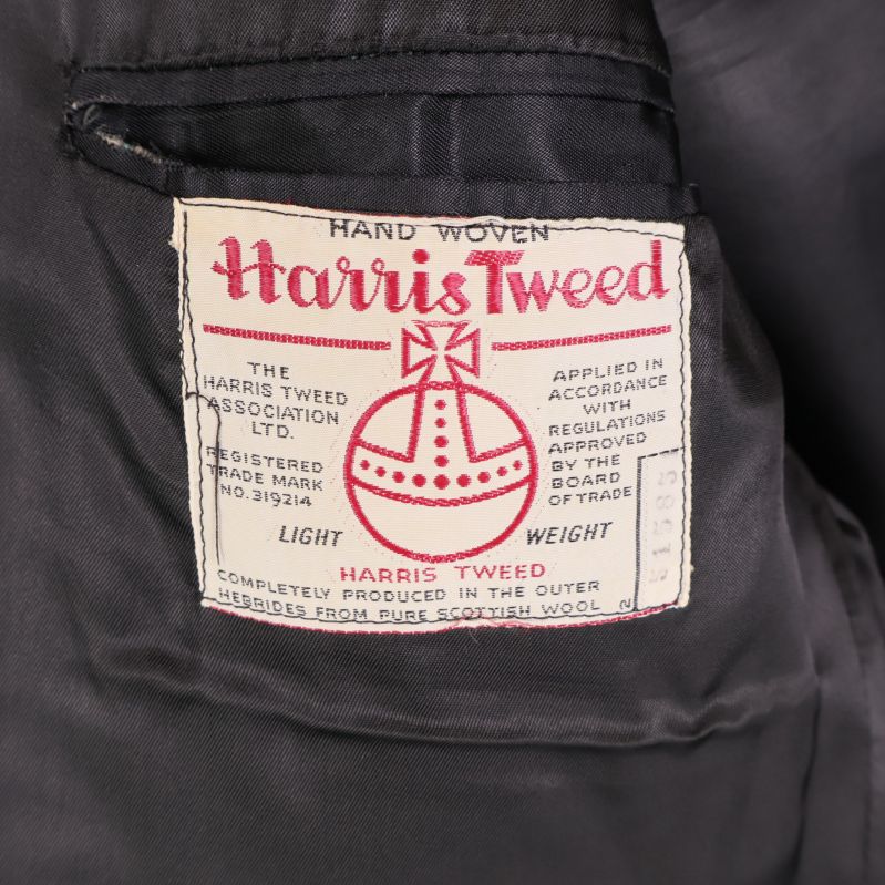 Handvävd Harris Tweed originaletikett på foder