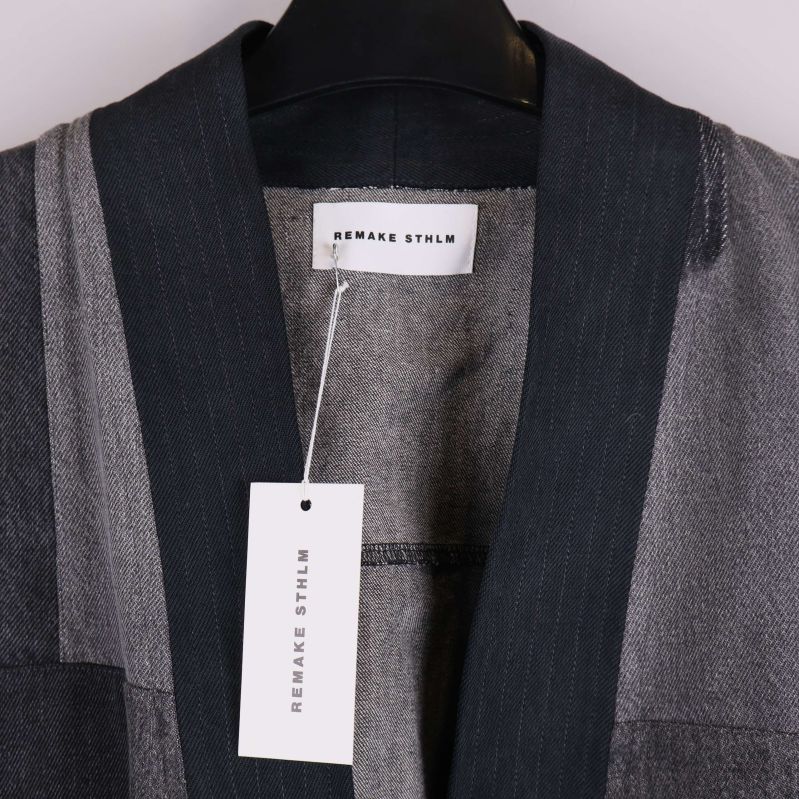 Närbild av krage och etikett med Remake Sthlm text