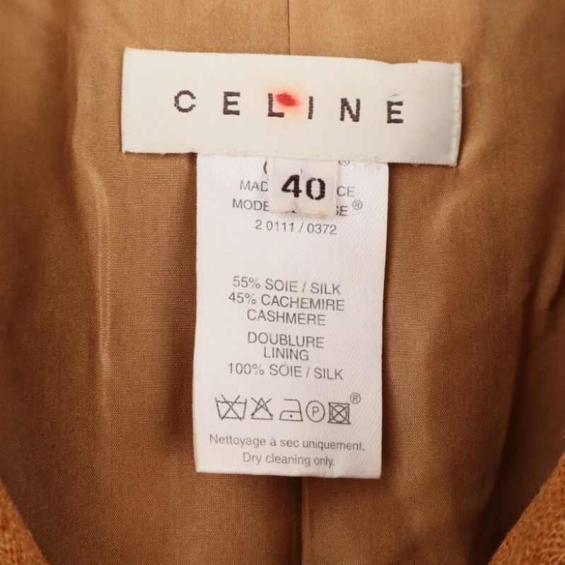 Celine etikett med material i silke och cashmere
