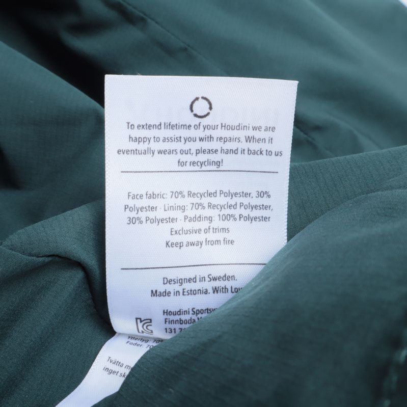 Materialetikett med återvunnen polyester