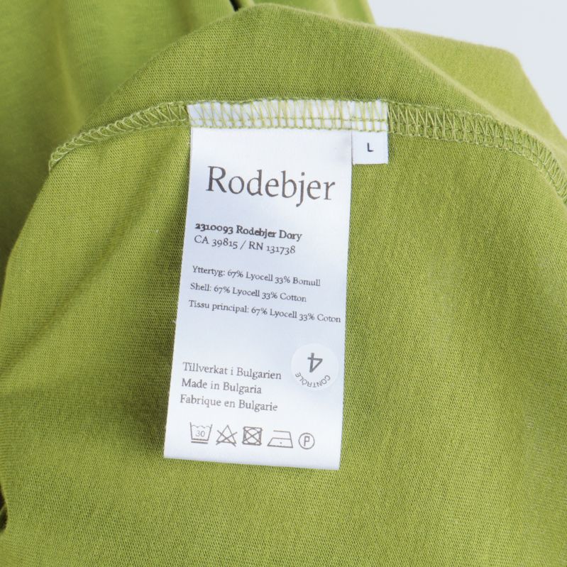 Materiallapp med information om toppens material