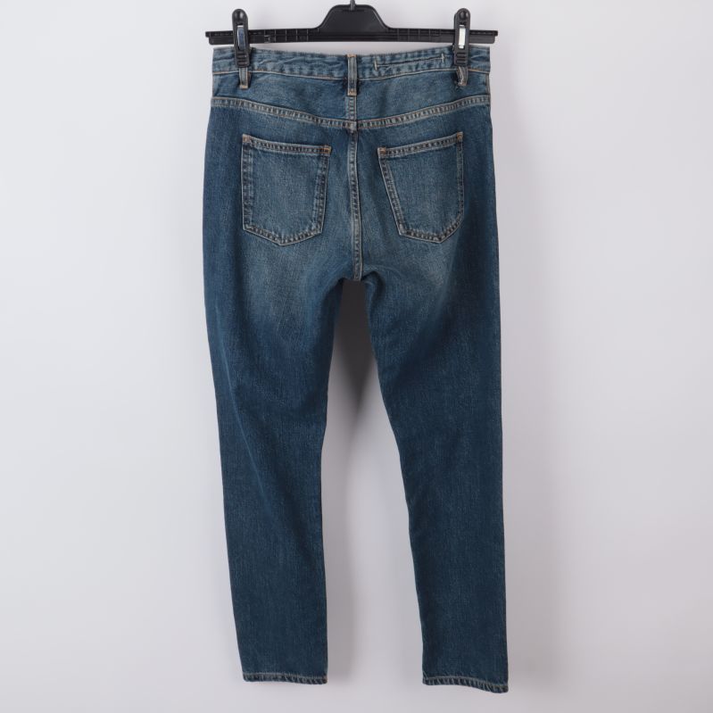 Baksidan av blå jeans