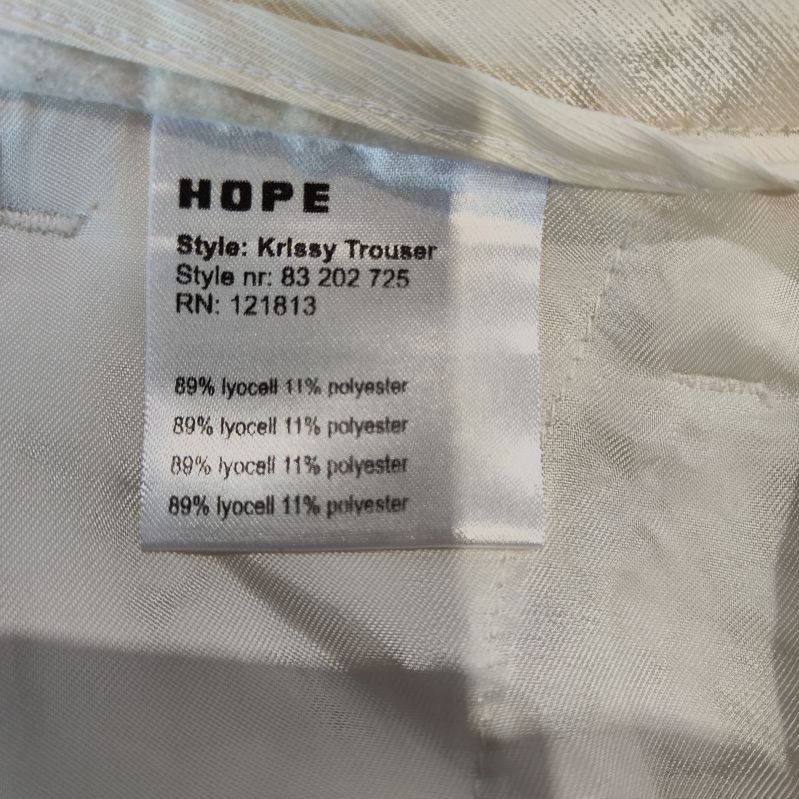 Hope materialetikett med lyocell och polyester