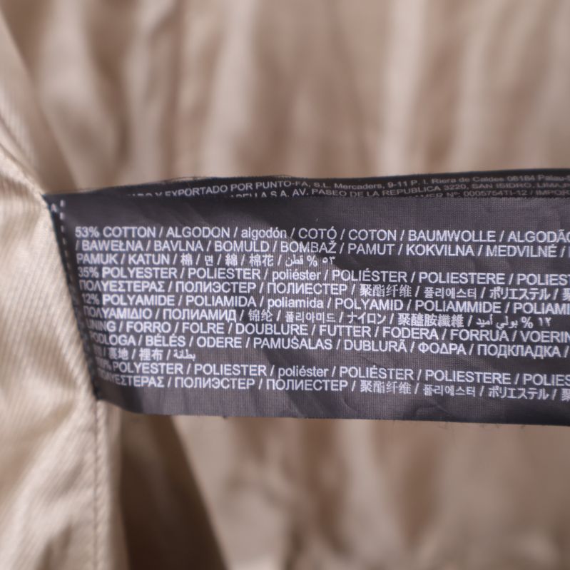 Materialetikett med bomull och polyester