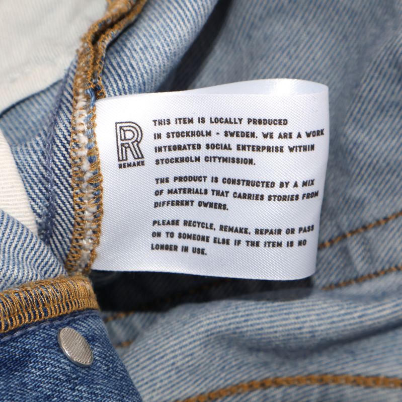 Jeans shorts materialetikett