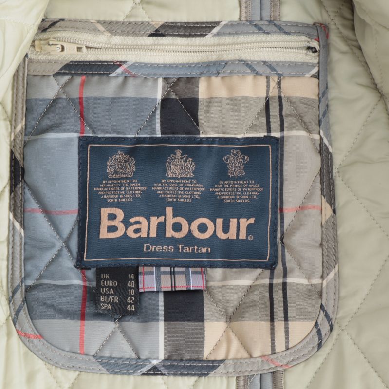 Barbour Dress Tartan etikett inuti jackan