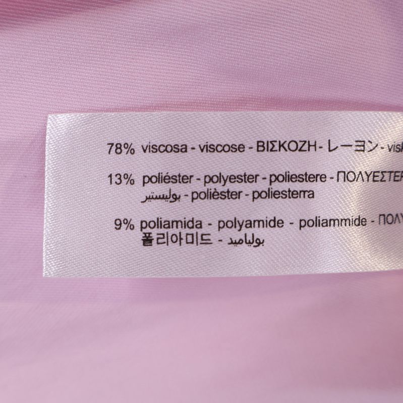 Materialetikett med viskos, polyester och polyamid