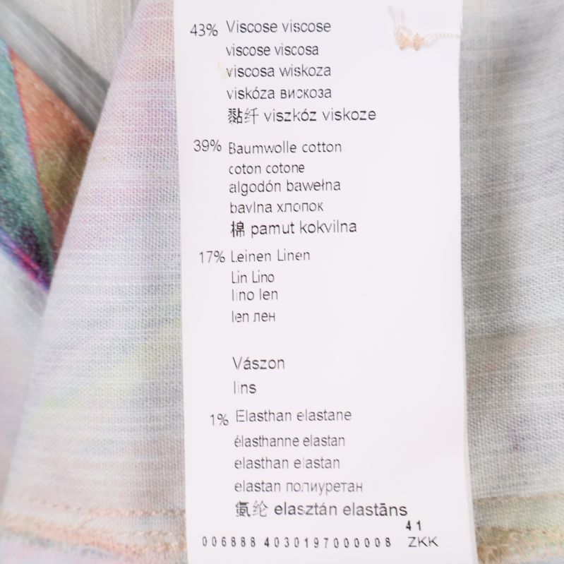 Materialetikett med 1% elastan