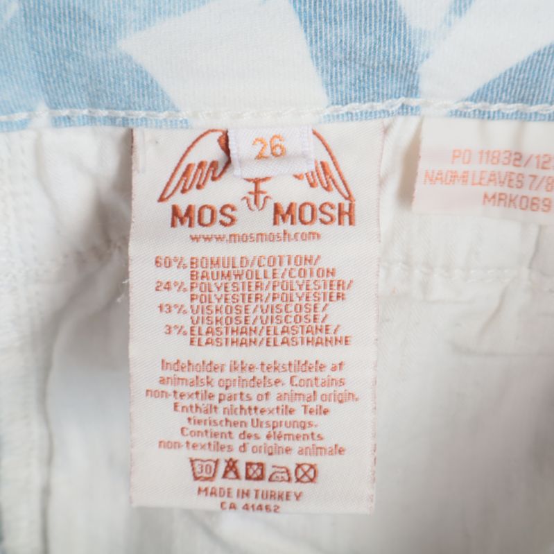 Textiletikett med materialbeskrivning