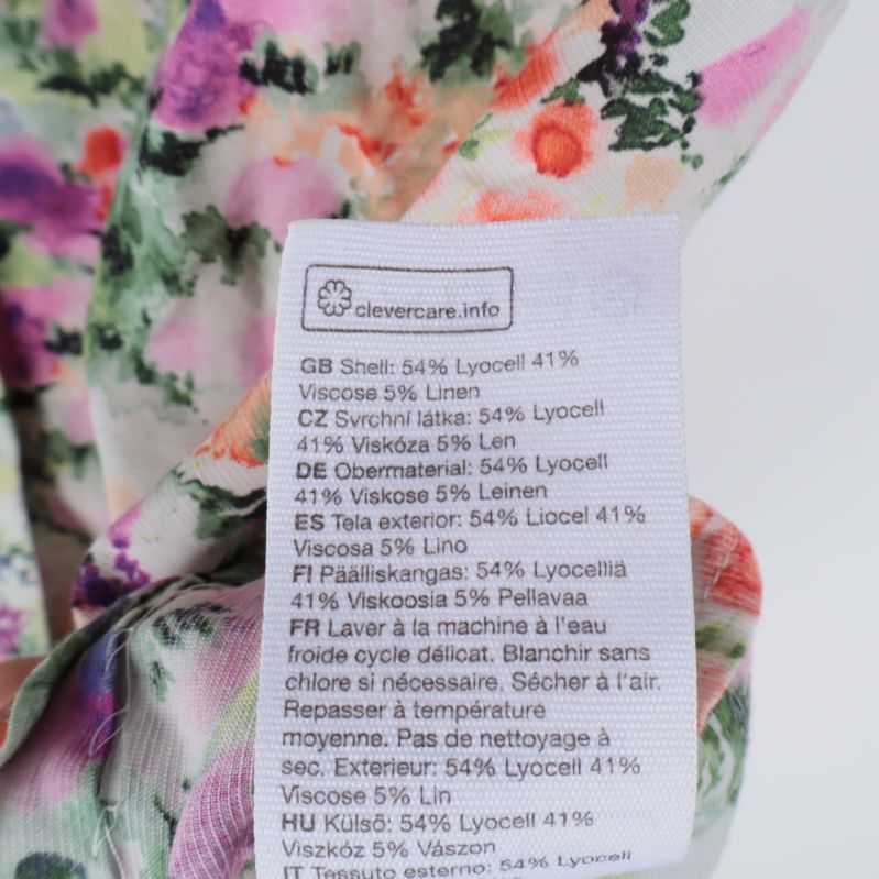 Innehållsetikett med materialprocent