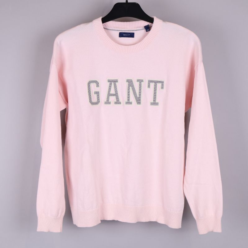 Rosa tröja med grå logotyp fram