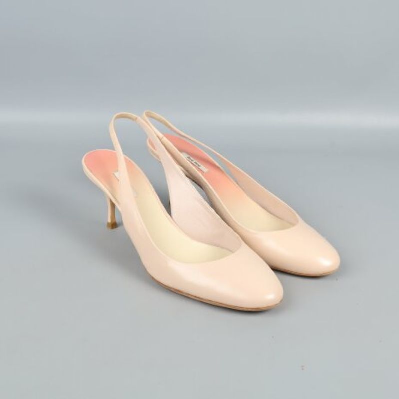 Beige slingback klackskor i läder