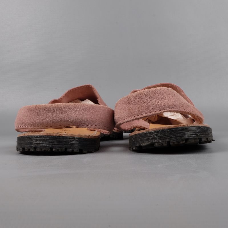 Inner sole view of pink sandals showing size 37