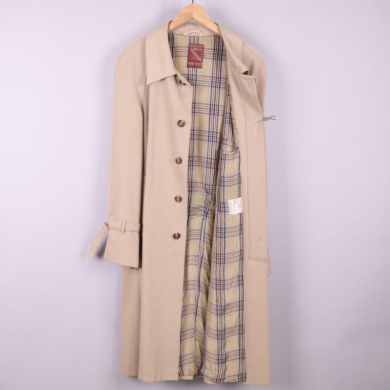 Öppen trenchcoat med mönstrat foder