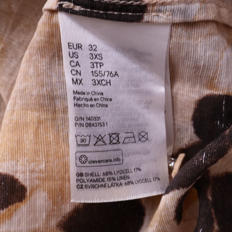 Inneretikett med materialinformation