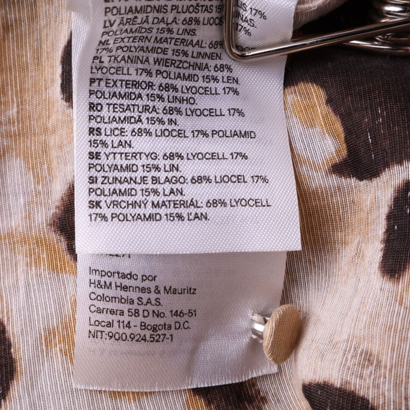 Komplett materialetikett med text