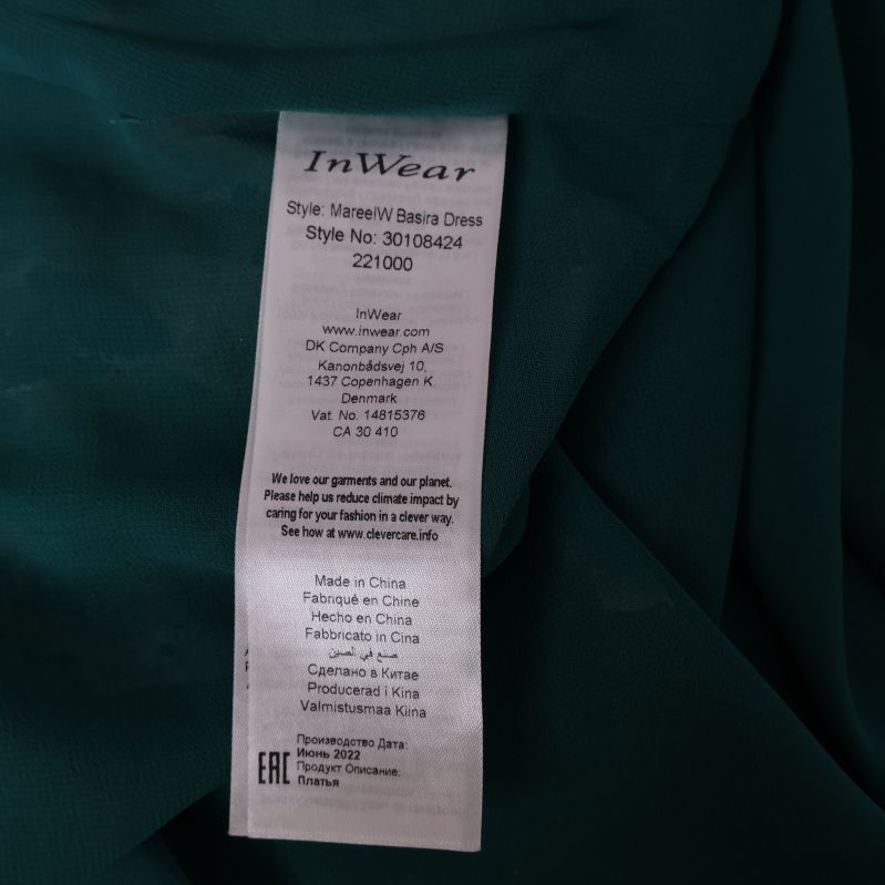 Klädlabel med InWear logotyp och stilnummer