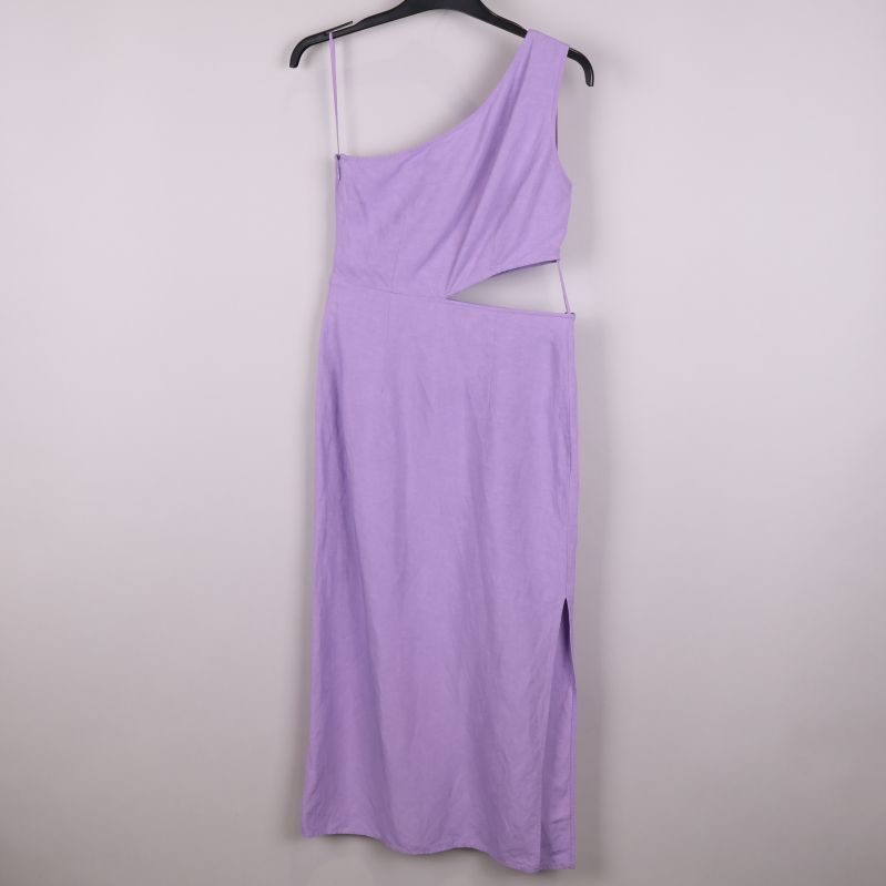 Lila one-shoulder klänning med slits