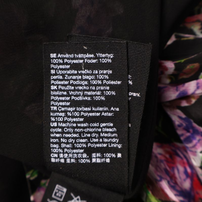 Materialetikett med 100% polyester