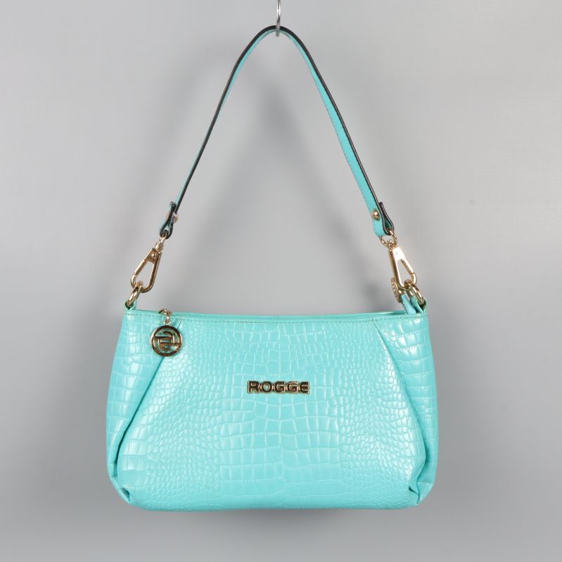 Turkos handväska med ROGGE-logotyp