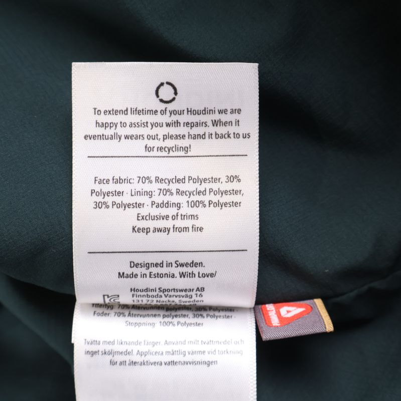 Materialetikett med återvunnen polyester