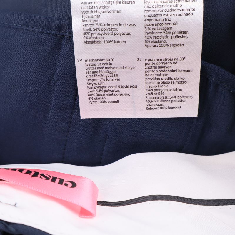 Materialetikett med blandning av polyester, viskos och elastan