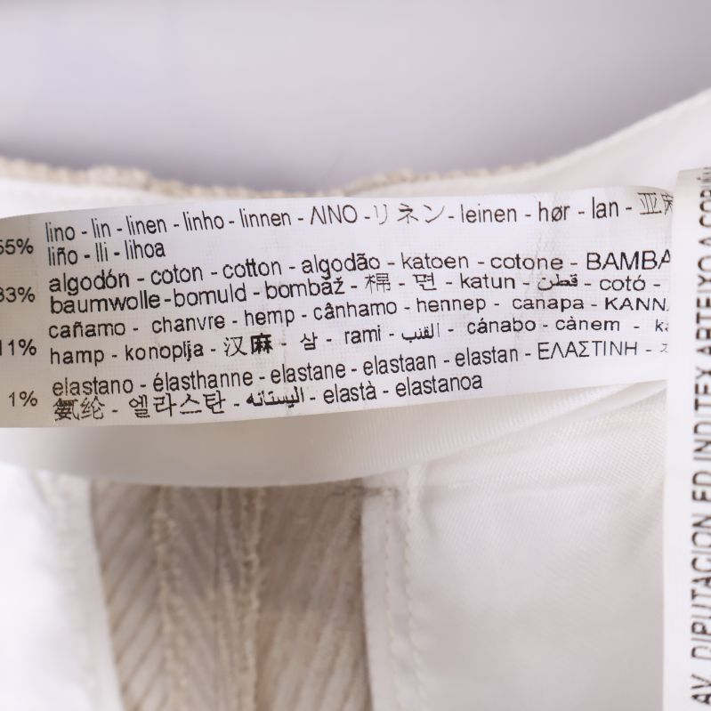 Materiallapp med blandning av lin, bomull, hampa och elastan