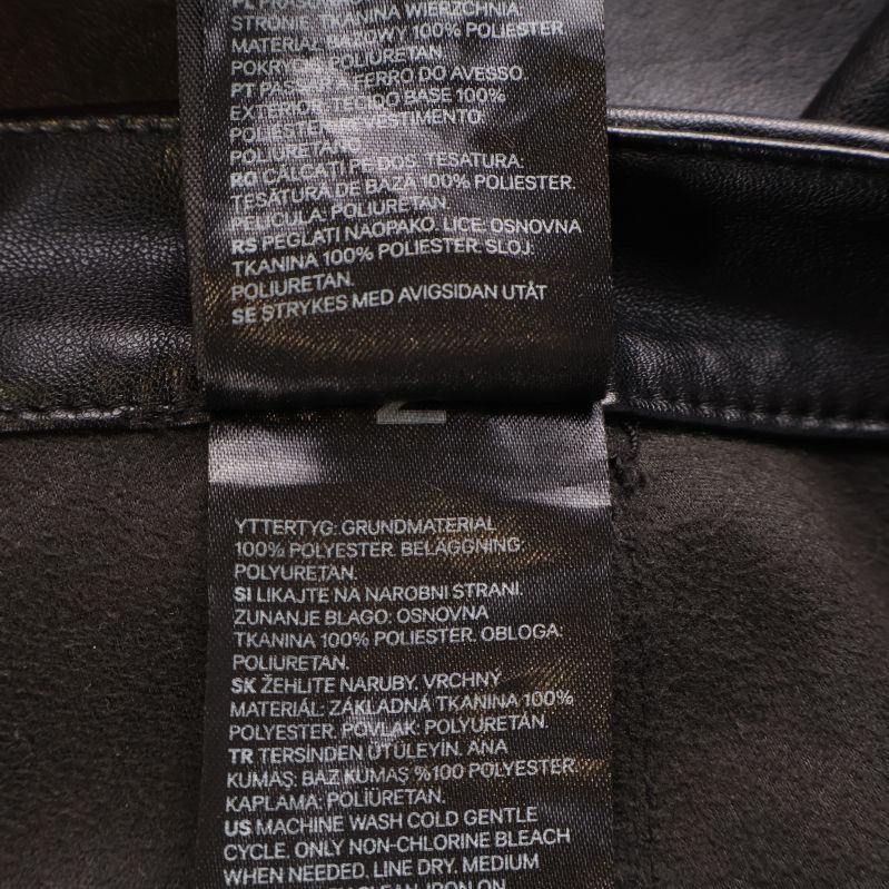 Materiallapp som visar polyester och polyuretan